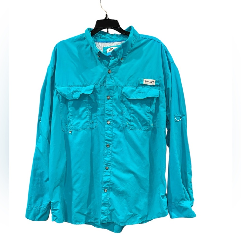 Magellan Outdoors Fish Gear Laguna Madre Fishing Shirt Men’s XL Teal Vented